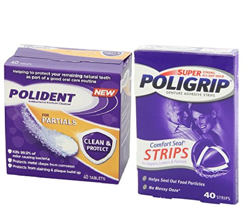 Poligrip Strips Secure Denture Adhesive Comfort Seal and Polident ...