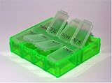 Peek-a-box 8 Compartments Pill Box Organizer Transparent Green- Made in the Usa