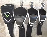 Callaway Black/White 4 Piece Golf Headcover Set Driver Woods Hybrid Superior Quality Head Covers