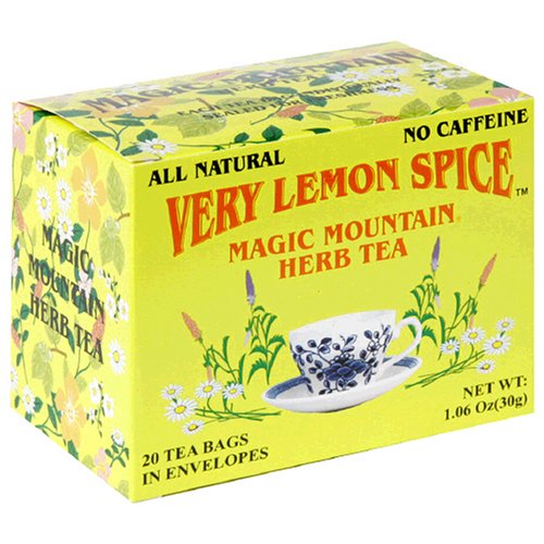 Magic Mountain Very Lemon Spice Herbal Tea, 20-Count Boxes (Pack of 6) by Magic Mountain