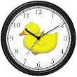 Yellow Duck or Ducky - Bird - JP Wall Clock by WatchBuddy Timepieces (White Frame)