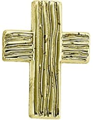 14K Yellow Gold Rugged Cross Pin -- LIFETIME WARRANTY