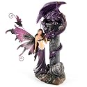 Fairy with Dragon Perched on Pillar