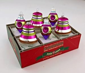 #!Cheap RADKO Shiny Brite Popsicle Dream Bells & Tulips Christmas Ornaments