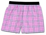 Pink plaid check flannel cotton boxers boxer shorts available in 8 sizes