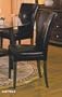 2 "new" Parson Chairs Black Leatherette With Cherry Legs