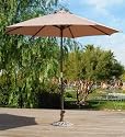 9ft Outdoor Patio Parasol Rotating Tilt - Natural