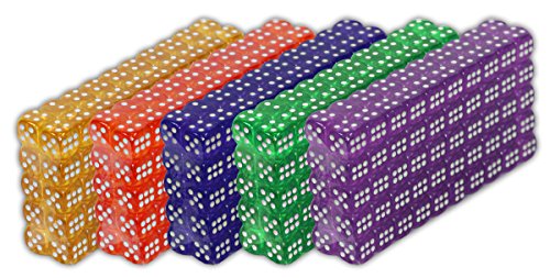 Da Vinci 100 (One Hundred) 16mm 6-Sided Translucent Gaming Dice, Choose from Several Colors