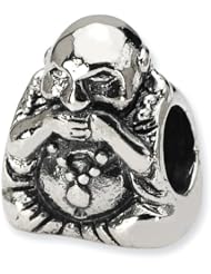 Sterling Silver Reflections Speak No Evil Buddha Bead