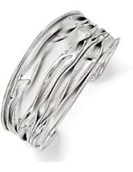 Leslies SS Rhodium-plated Large Tappered Scrunch Bangle