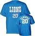 Barry Sanders Detroit Lions Blue Name and Number T-Shirt