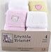 Baby : 4-Pack Brushed Terry (Applique) Socks in Pink, 9-18