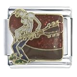 Guitar Player Musical Italian Charms Bracelet Link
