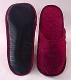 Slipper, Diamond Quilted, Closed Toe, Burgundy, 10 Pack