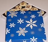 Scott's Cakes 1 lb. White Chocolate Hazelnut Cluster in a Snowflake Box