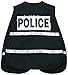 MCR Safety ICV207 Incident Command Polyester/Cotton Safety Vest with 1-Inch White Reflective Stripe, Black