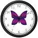Purple & Violet Butterfly - JP Animal Wall Clock by WatchBuddy Timepieces (Hunter Green Frame)