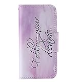 Zeebox iPhone SE 手帳型 ケース カバー [生涯補償付き] 高品質 落下防止 保護カバー カード収納 スタンド機能 マグネット式 Apple iPhoneSE 対応 (紫色)