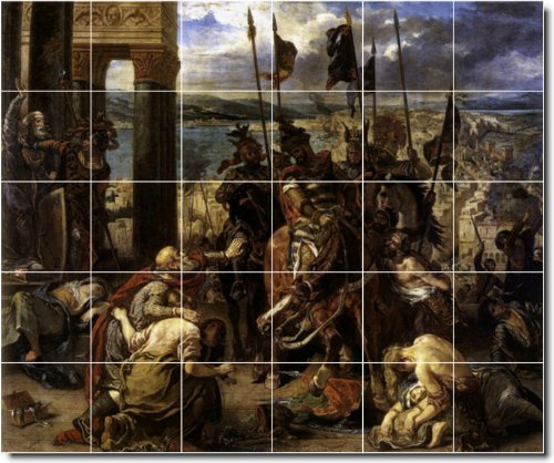 Eugene Delacroix Historical Floor Tile Mural 20 40x48 Inches Using 30 
