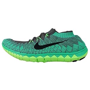 Nike Men's Free 3.0 Flyknit, DARK GREY/BLACK-ATMC TL-ELCTRC GREEN, 9.5 M US