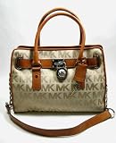 MICHAEL Michael Kors Handbag, Hamilton Signature Satchel Beige/Camel/Luggage Reviews