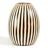 Handmade Lacquered Mango Wood Flower / Bud Vase With Etched Design (Thailand)