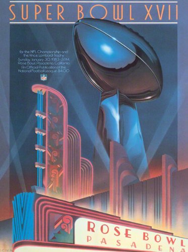 Canvas 22 x 30 Super Bowl XVII Program Print | Details: 1983, Redskins vs Dolphins
