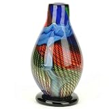 Glass Art Vase Black Recitello 100% Handcraft Murano
