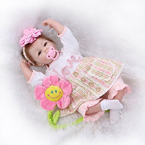 DreamRunner 22inch Lifelike Reborn Baby Soft Silicone Girl Doll Fake Babies Kits Set for Kids Playhouse Toy Gift Decorations