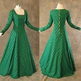 Green and Gold Fleur De Lis Medieval Renaissance Gown Dress Costume LOTR Wedding Large by Artemisia Designs Green and Gold Fleur De Lis Medieval Renaissance Gown Dress Costume LOTR Wedding Large by Artemisia Designs