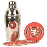 NFL Bar Drink Shaker and Coaster Set - San Francisco 49ers