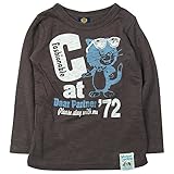 《H28年秋冬物》BOOM TOWNKIDS(ブームタウンキッズ) グラサン猫スラブ天竺長袖Tシャツ 90cm/ブラウン NO.F-961055