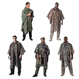 Camouflage Military GI Type Enhanced Waterproof Nylon Rip-Stop Rain Poncho