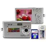 SVP DC-12DX-Silver 12MP Max Thinnest DIGITAL CAMERA VIDEO w SOUND! (SVP 4GB SDHC Memory... by SVP