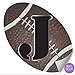 Wall Letters Custom Children's Decal Stickers Nursery Baby's Room Peel Stick Name Boy's Bedroom Decor Alphabet Initial Vinyl Kids Decorations Playroom Home Ball Sport Locker Girls (Letter J Football)