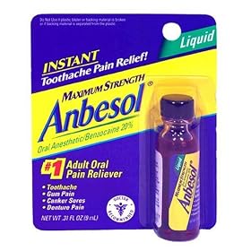 Anbesol Oral Anesthetic, Maximum Strength, Liquid .31 fl oz (9 ml)