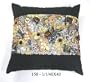 Decorative cushion cover or throw pillow from India - Black with sequin and stone work,silk mixed cotton