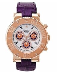Mulco MW3-70602-153 Stainless Steel Chronograph BlueMarine Collection Purple leather Band Watch