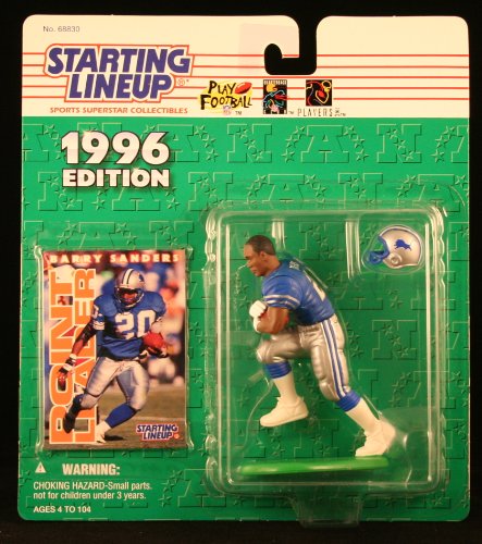 BARRY SANDERS / DETROIT LIONS 1996 NFL Starting Lineup Action Figure & Exclusive NFL Collector Trading Card
