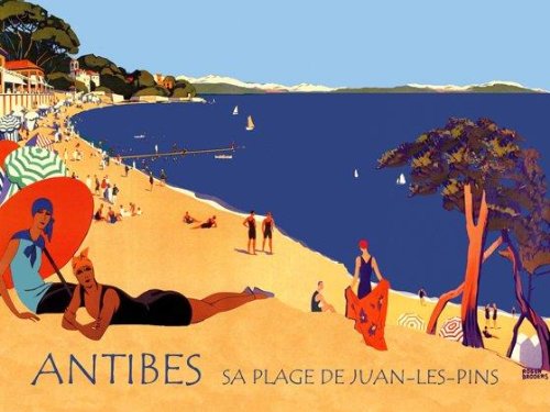 Ladies on the Beach Ocean Antibes Juan Les Pins. 4 Sizes Available. France French. Art Deco Style. 12