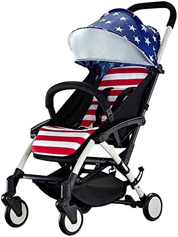 Chbaby Lightweight Folding Baby Stroller 4 Wheels with Safe Shock Suspension (American Flag)