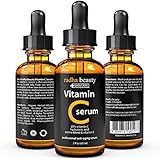 VITAMIN C Serum for Face - 2 fl. oz - 20% Organic Vit C + E + Vegan Hyaluronic Acid - Professional Facial Skin Care Formula - Radha Beauty