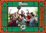 Miami Dolphins Art Glass Horizontal Frame