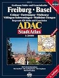 ADAC StadtAtlas Freiburg, Basel 1:20.000 mit Colmar, Furtwangen, Mulhouse, Villingen-Schwenningen, Waldshut-Tiengen: Colmar, Furtwangen, Mulhouse, ... 420 Städte und Gemeinden. 1:20000. GPS-genau