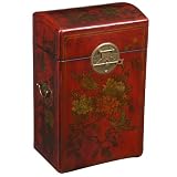 Handcrafted 2-Bottle Wine Case With Bird And Flower Motif