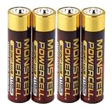 Monster High Capacity Alkaline Monster PowerCells AAA 1150 mAh Power Capacity AAA 4 Pack 1150 mAh MB AAA ALKA-4