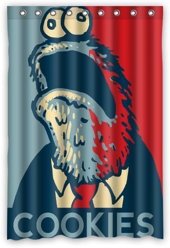 Hot Sale Shop Custom Waterproof Polyester Bathroom Fabric Shower Curtain decor 48" x 72" Children's Television Show Sesame Street Cookie Monster Print