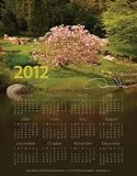 Donald Verger 2012 ONE PAGE Yearly 11x14 Poster Photography Calendar (Garden) Asticou Azalea Gardens, Acadia National Park -Year at a glance