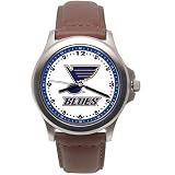LogoArt St. Louis Blues Men's Leather Rookie Watch