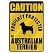 CAUTION  PROPERTY PROTECTED BY AUSTRALIAN SHEPHERD  PARKING SIGN DOG